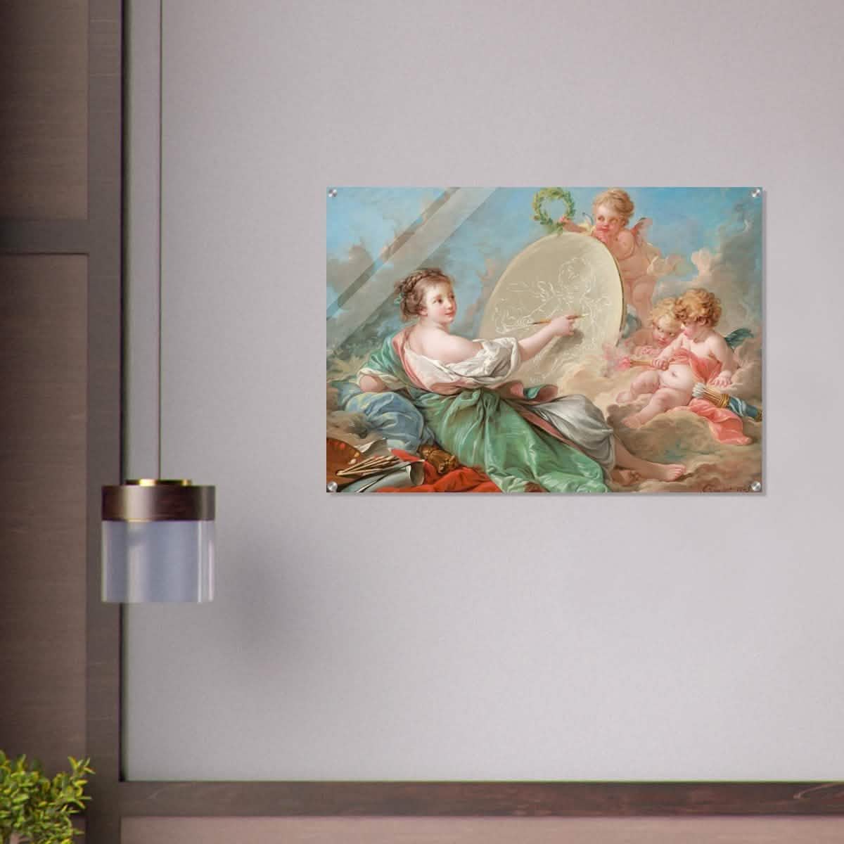 Allegory of Painting by Francois Bouche - Acrylic Print - 70x100 cm / 28x40″ -
