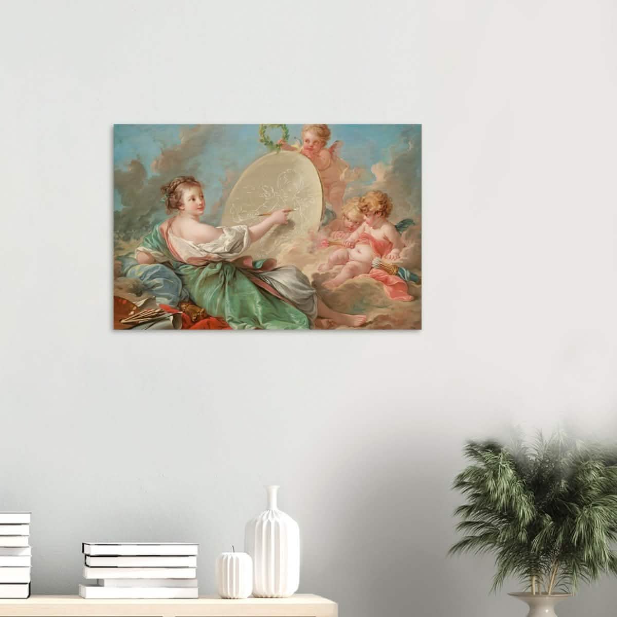 Allegory of Painting by Francois Bouche - Wood Prints - 50x75 cm / 20x30″ - 20 mm
