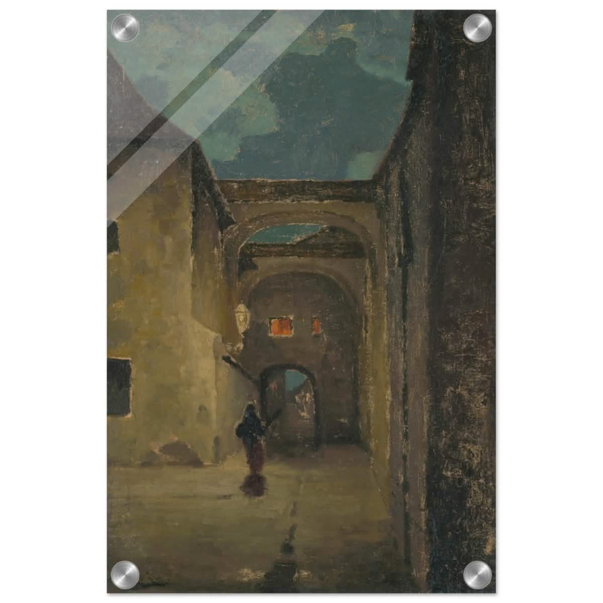 Alley in the evening by Lajos Csordák - Acrylic Print - 30x45 cm / 12x18″ -