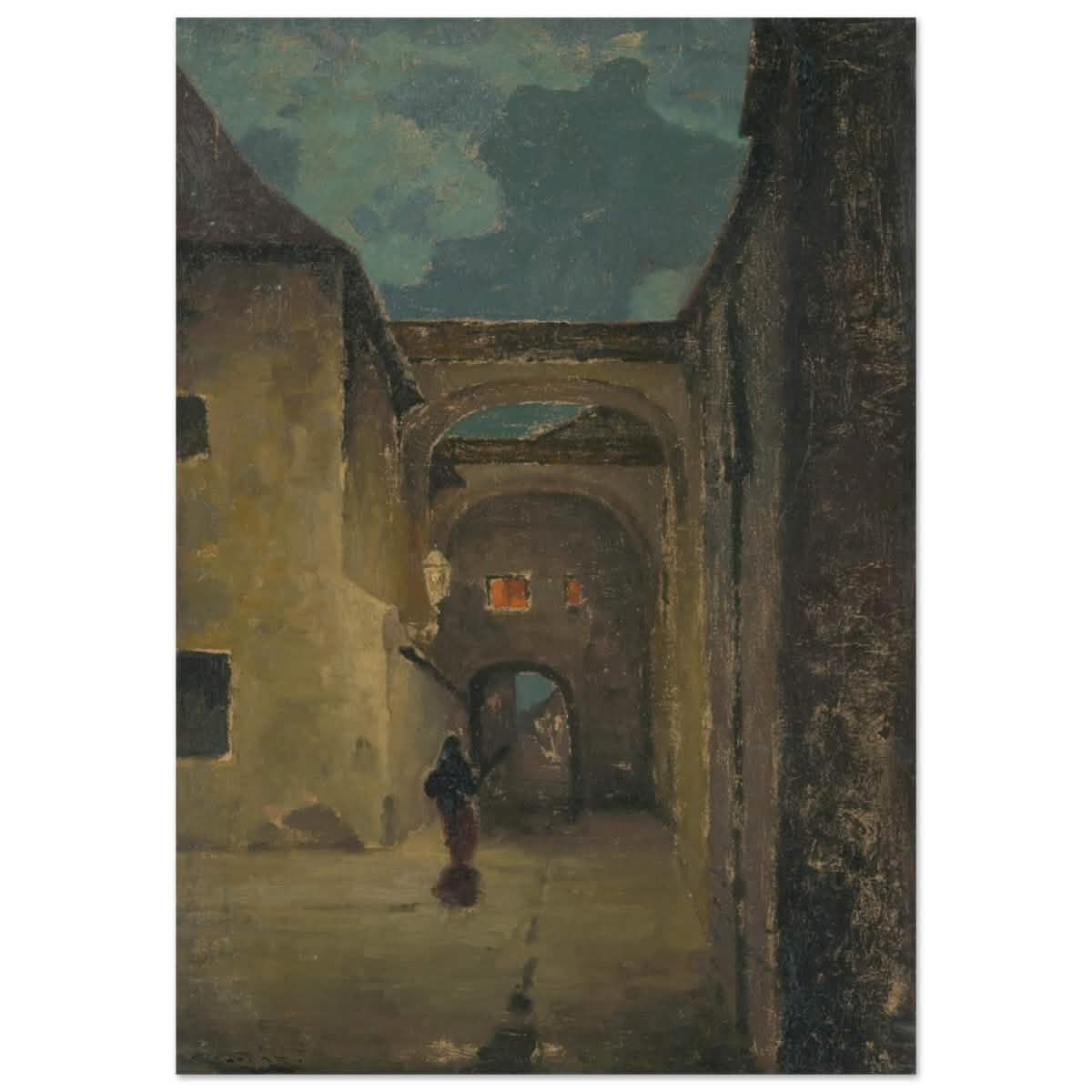 Alley in the evening by Lajos Csordák - Aluminum Print - 70x100 cm / 28x40″ -