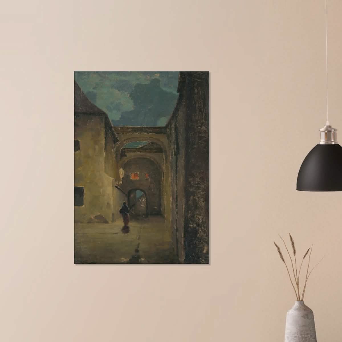 Alley in the evening by Lajos Csordák - Canvas - 70x100 cm / 28x40″ - Thick