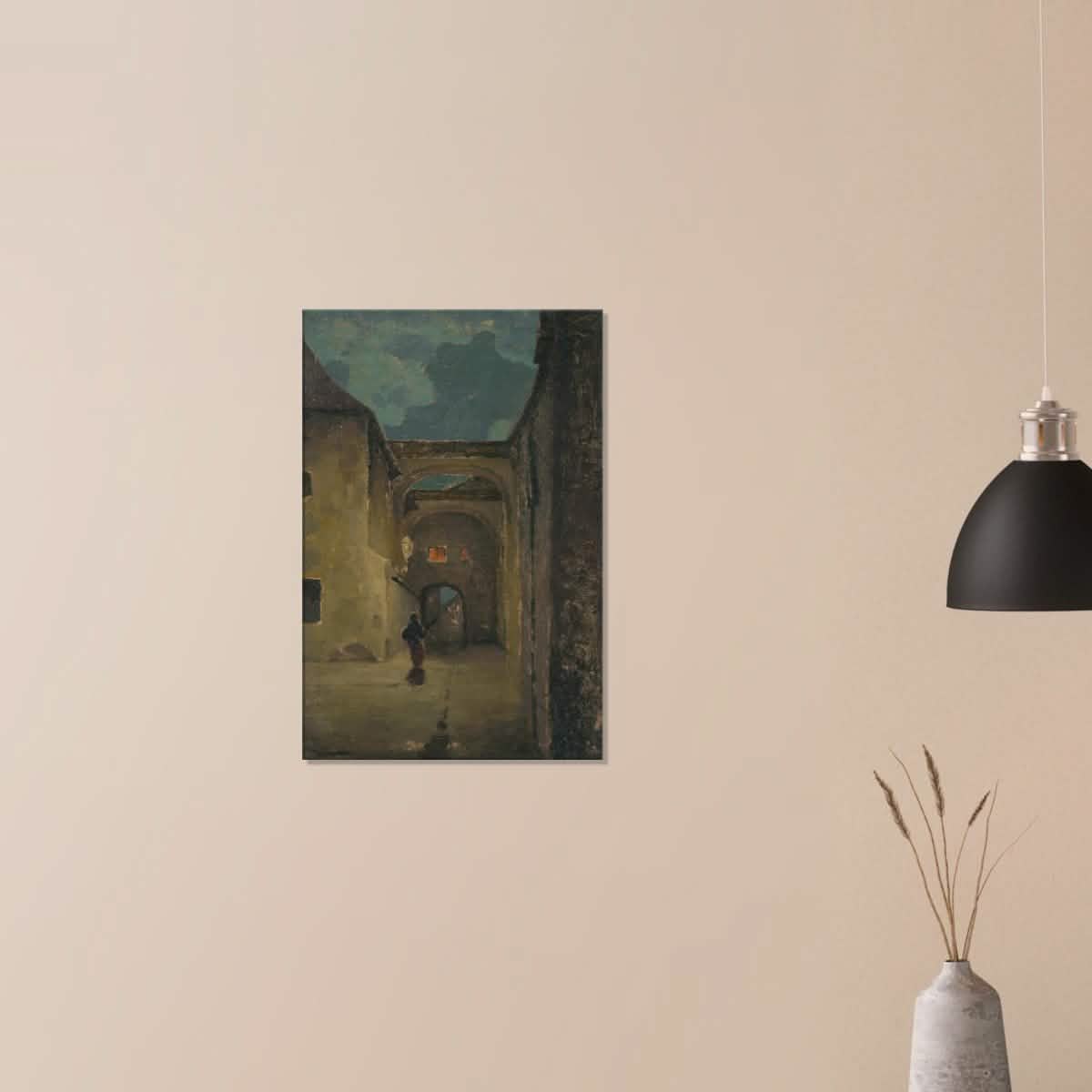 Alley in the evening by Lajos Csordák - Canvas - 50x75 cm / 20x30″ - Thick