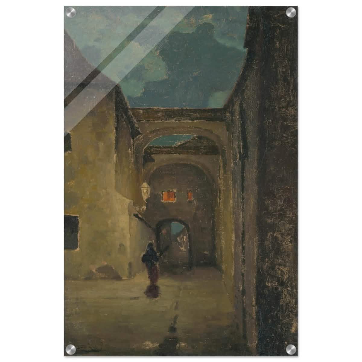 Alley in the evening by Lajos Csordák - Acrylic Print - 50x75 cm / 20x30″ -