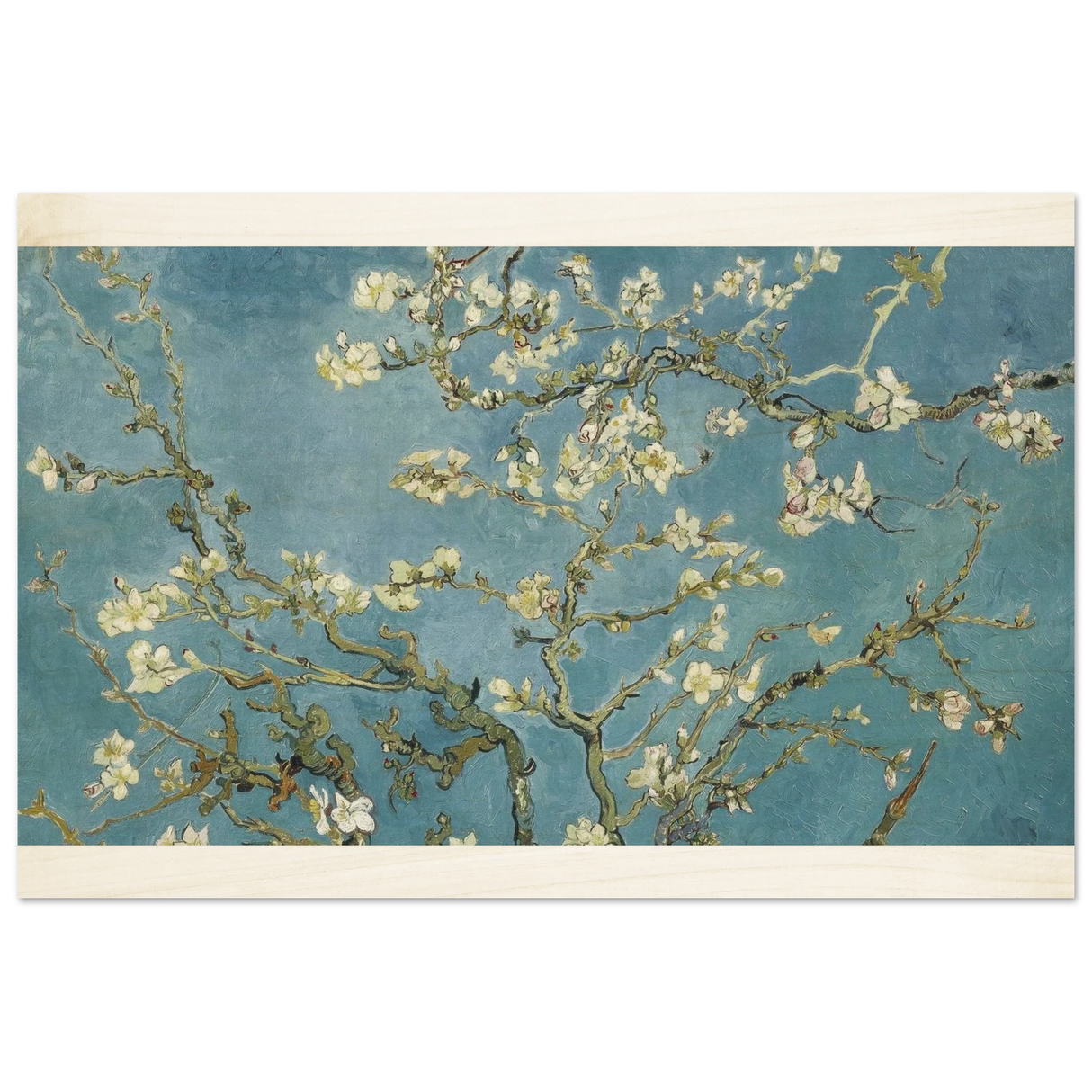 Almond Blossom Serenity – Van Gogh Inspired Wall Art Print - Wood Prints - 60x90 cm / 24x36″ -