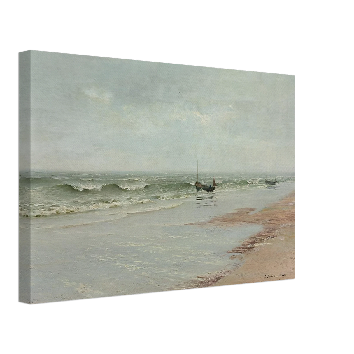 Along the Shore – William Trost Richards Coastal Wall Art Print - Canvas - 30x45 cm / 12x18″ -