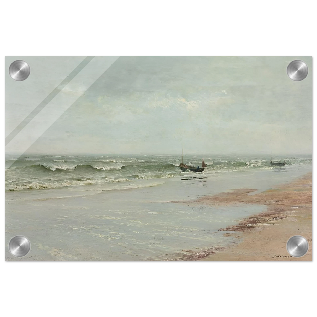 Along the Shore – William Trost Richards Coastal Wall Art Print - Acrylic Print - 20x30 cm / 8x12″ -