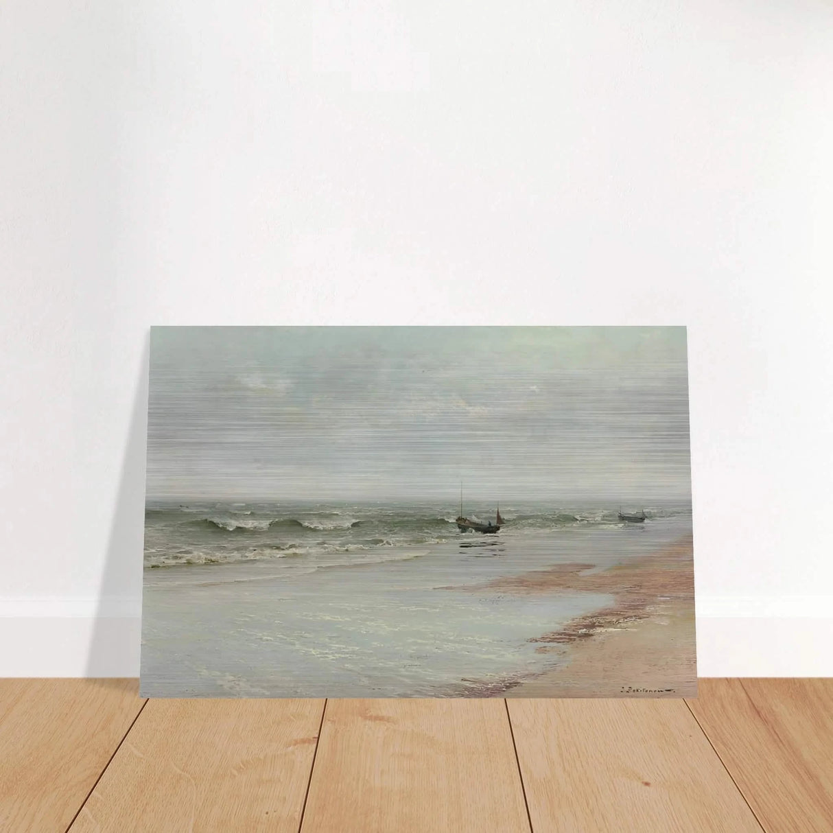 Along the Shore – William Trost Richards Coastal Wall Art Print - Brushed Aluminum Print - 20x30 cm / 8x12″ -