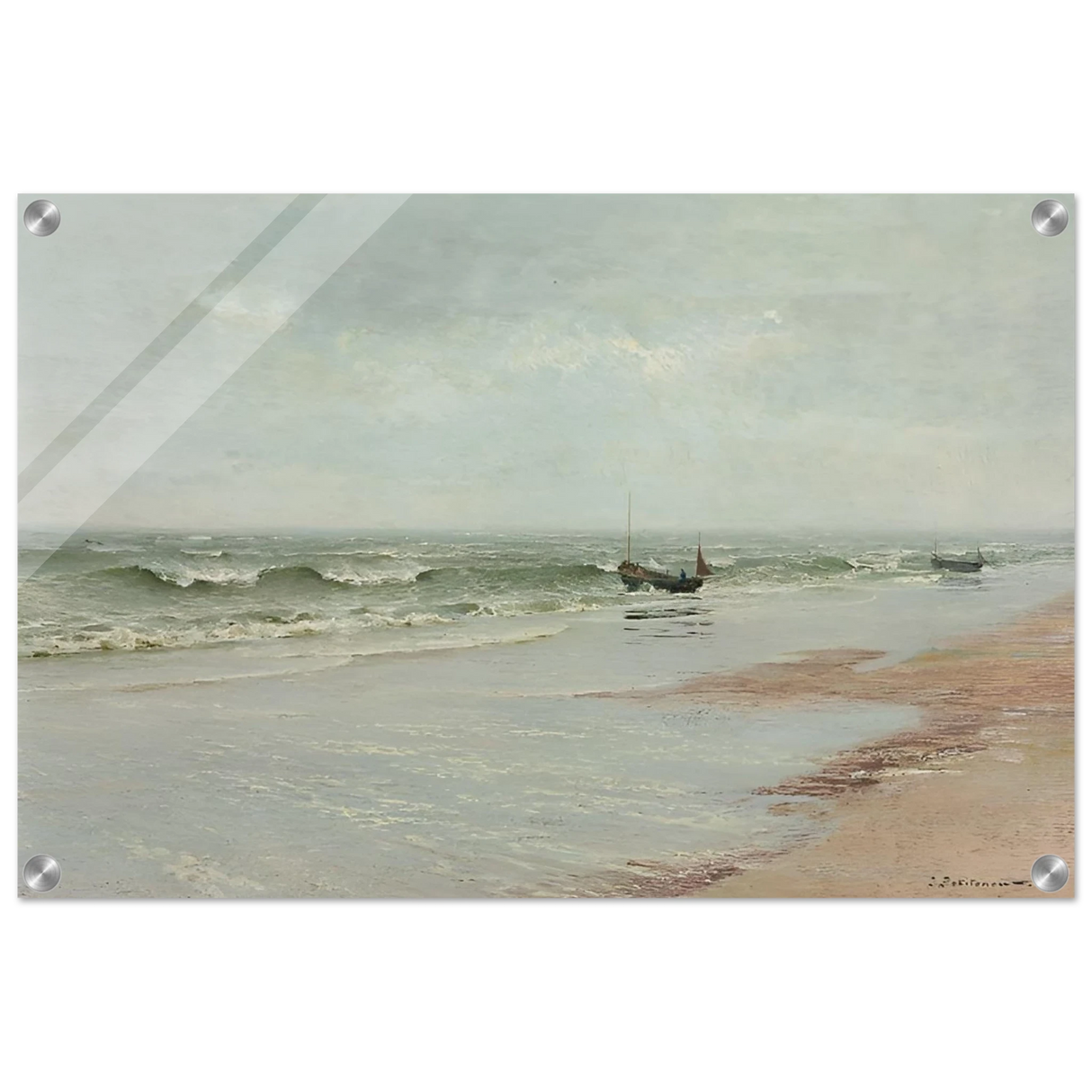 Along the Shore – William Trost Richards Coastal Wall Art Print - Acrylic Print - 40x60 cm / 16x24″ -