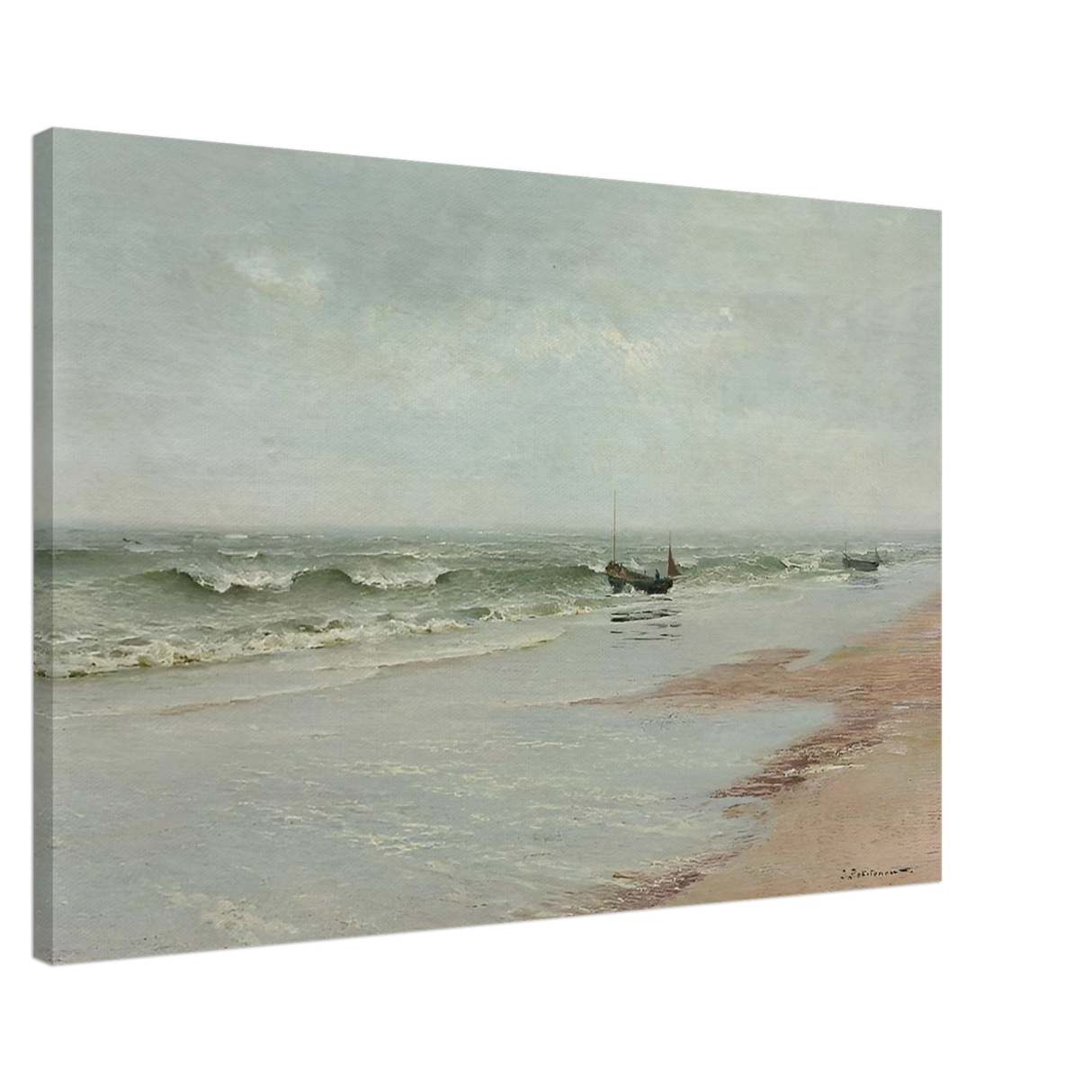 Along the Shore – William Trost Richards Coastal Wall Art Print - Canvas - 60x90 cm / 24x36″ -