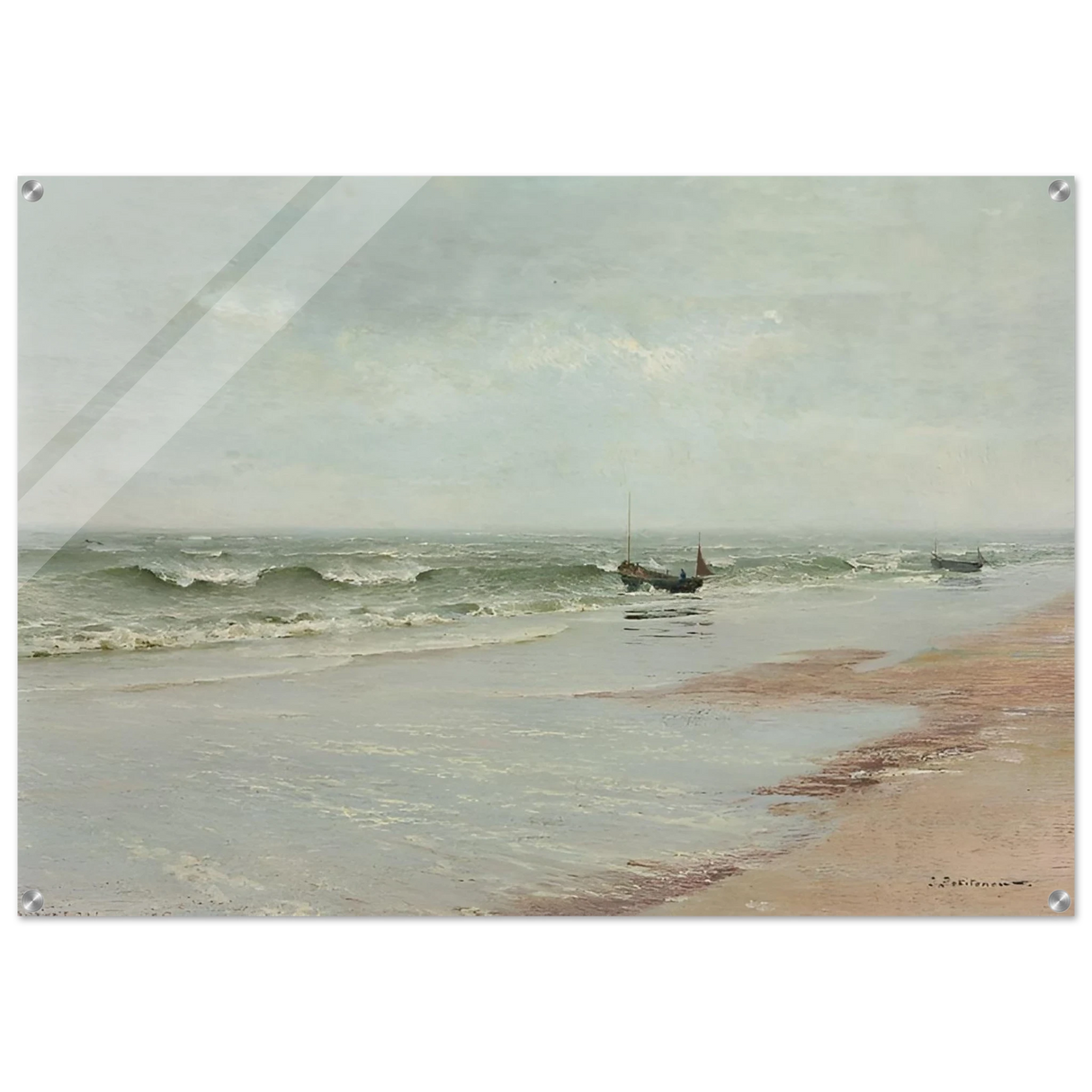 Along the Shore – William Trost Richards Coastal Wall Art Print - Acrylic Print - 70x100 cm / 28x40″ -