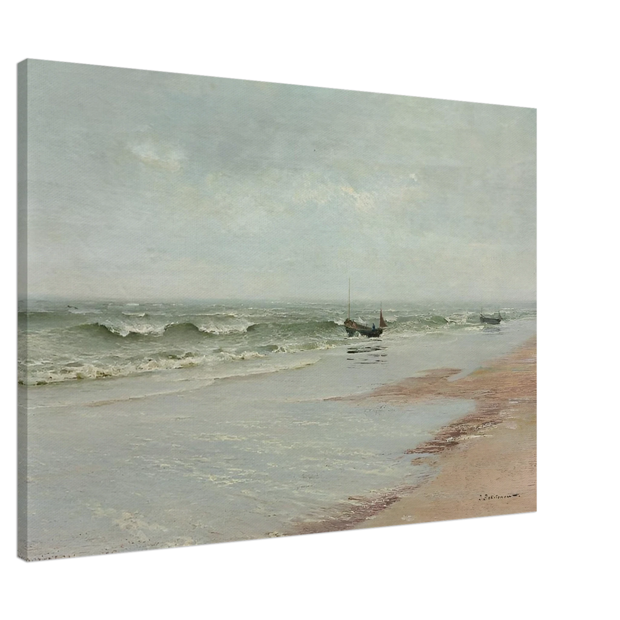 Along the Shore – William Trost Richards Coastal Wall Art Print - Canvas - 70x100 cm / 28x40″ -