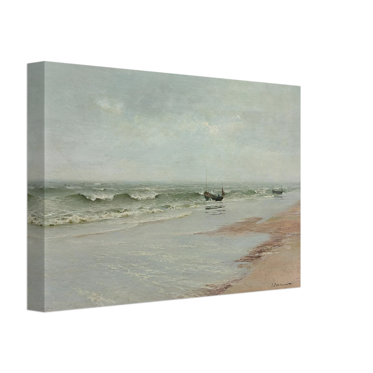 Along the Shore – William Trost Richards Coastal Wall Art Print - Canvas - 20x30 cm / 8x12″ -