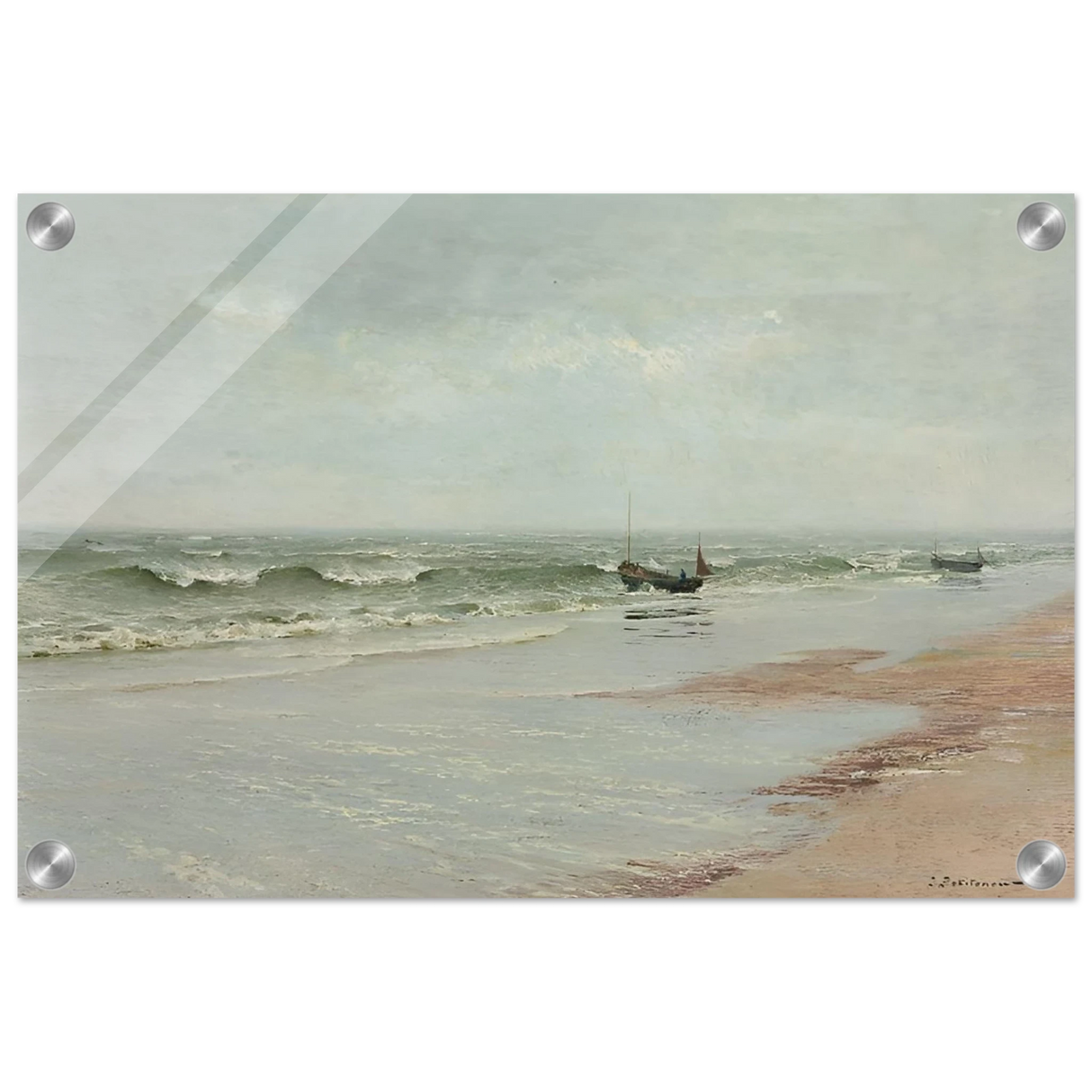 Along the Shore – William Trost Richards Coastal Wall Art Print - Acrylic Print - 30x45 cm / 12x18″ -