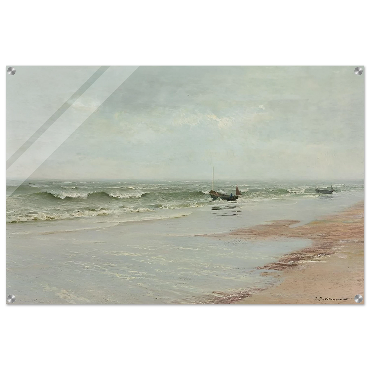 Along the Shore – William Trost Richards Coastal Wall Art Print - Acrylic Print - 60x90 cm / 24x36″ -