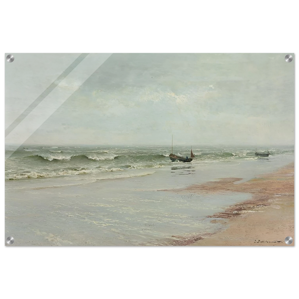 Along the Shore – William Trost Richards Coastal Wall Art Print - Acrylic Print - 50x75 cm / 20x30″ -