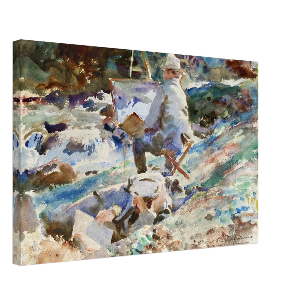 An Artist at His Easel (1914) by John Singer Sargent | Wall art Print | Vintage Collection - Canvas - 40x60 cm / 16x24″ -