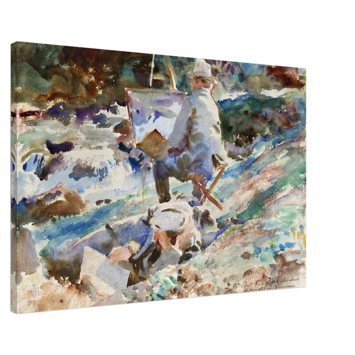 An Artist at His Easel (1914) by John Singer Sargent | Wall art Print | Vintage Collection - Canvas - 60x90 cm / 24x36″ -