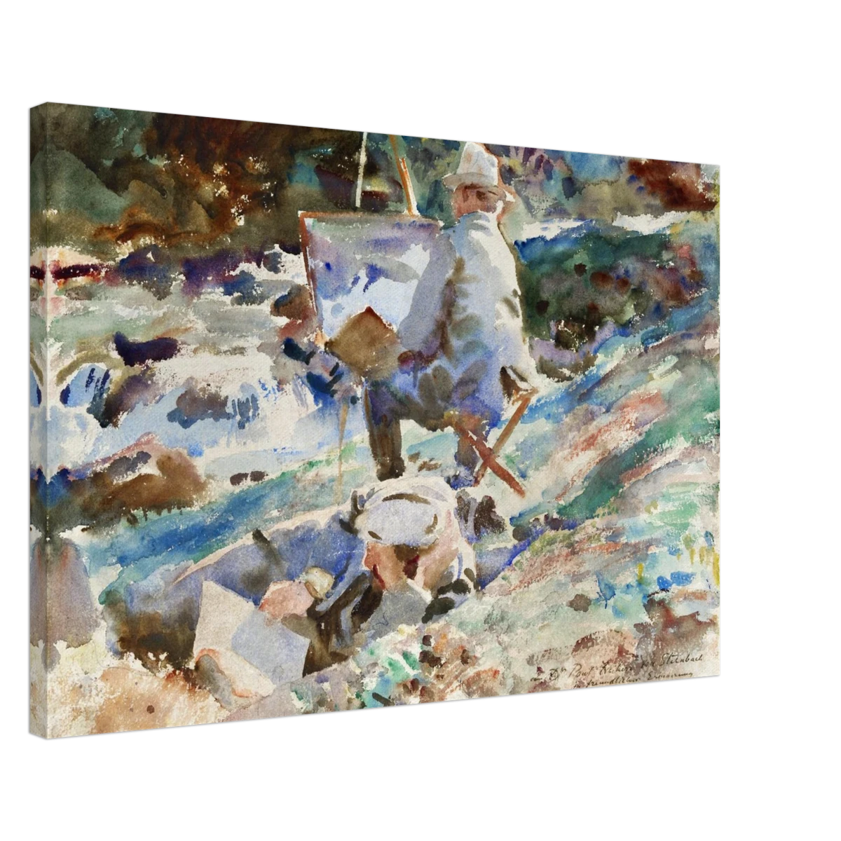 An Artist at His Easel (1914) by John Singer Sargent | Wall art Print | Vintage Collection - Canvas - 50x75 cm / 20x30″ -