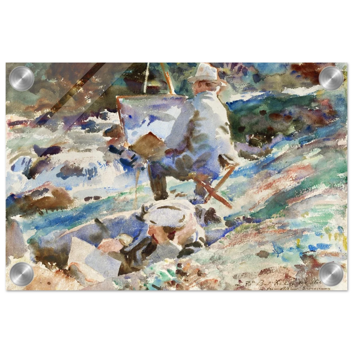 An Artist at His Easel (1914) by John Singer Sargent | Wall art Print | Vintage Collection - Acrylic Print - 20x30 cm / 8x12″ -