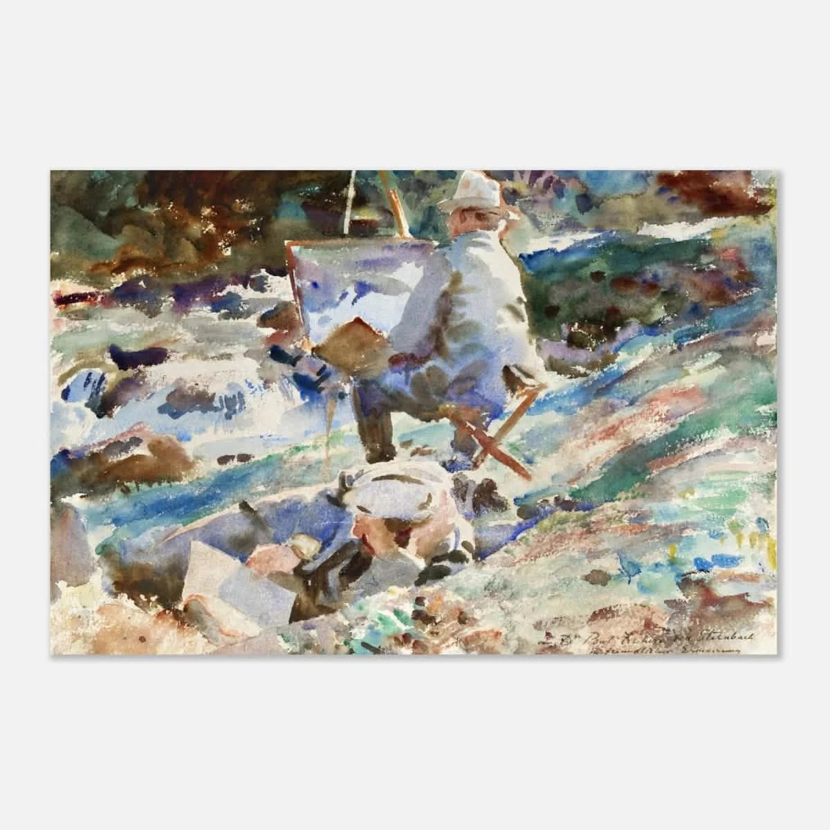 An Artist at His Easel (1914) by John Singer Sargent | Wall art Print | Vintage Collection - Aluminum Print - 60x90 cm / 24x36″ -
