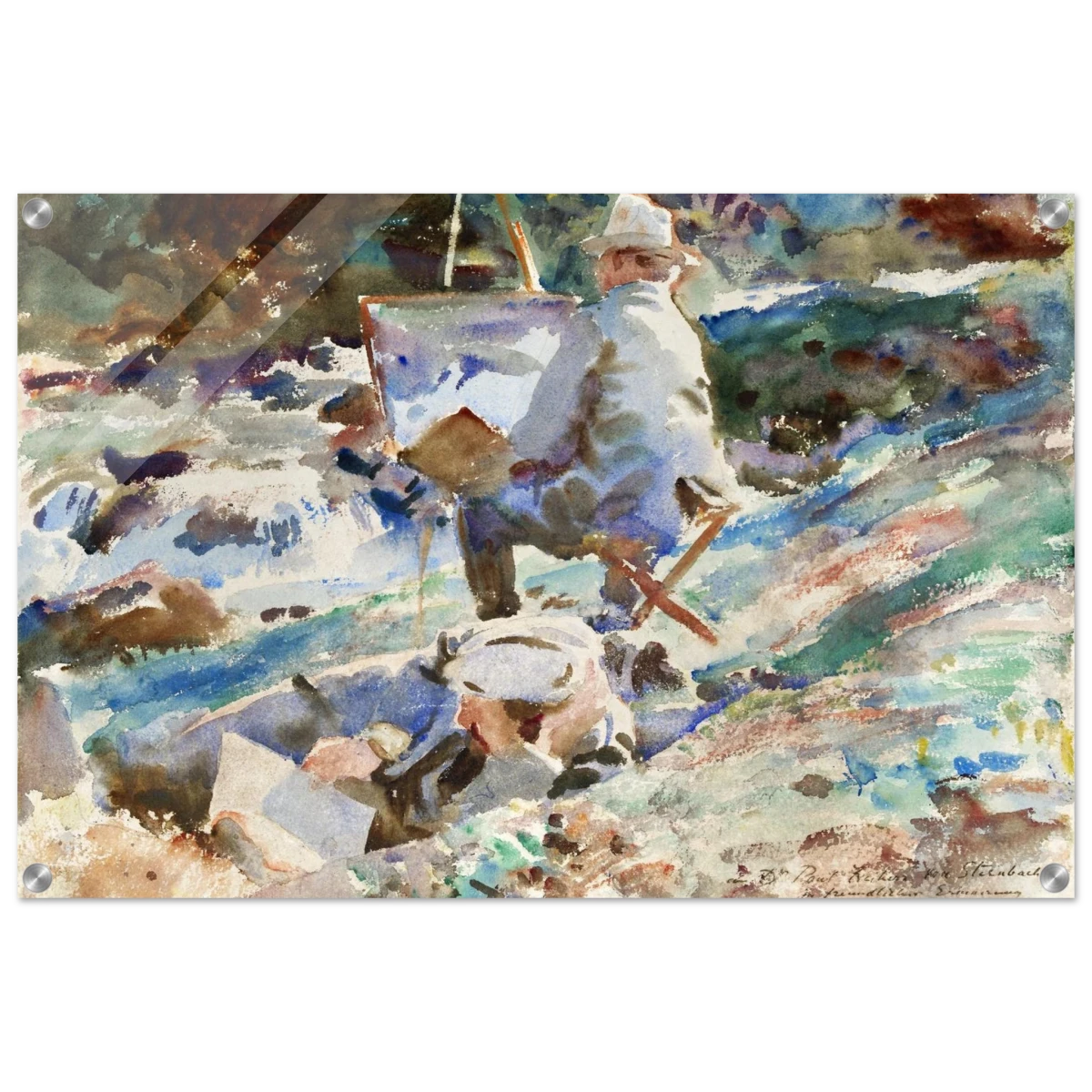 An Artist at His Easel (1914) by John Singer Sargent | Wall art Print | Vintage Collection - Acrylic Print - 50x75 cm / 20x30″ -