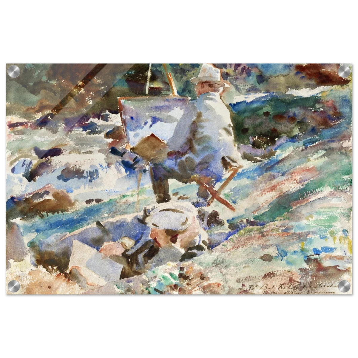 An Artist at His Easel (1914) by John Singer Sargent | Wall art Print | Vintage Collection - Acrylic Print - 40x60 cm / 16x24″ -