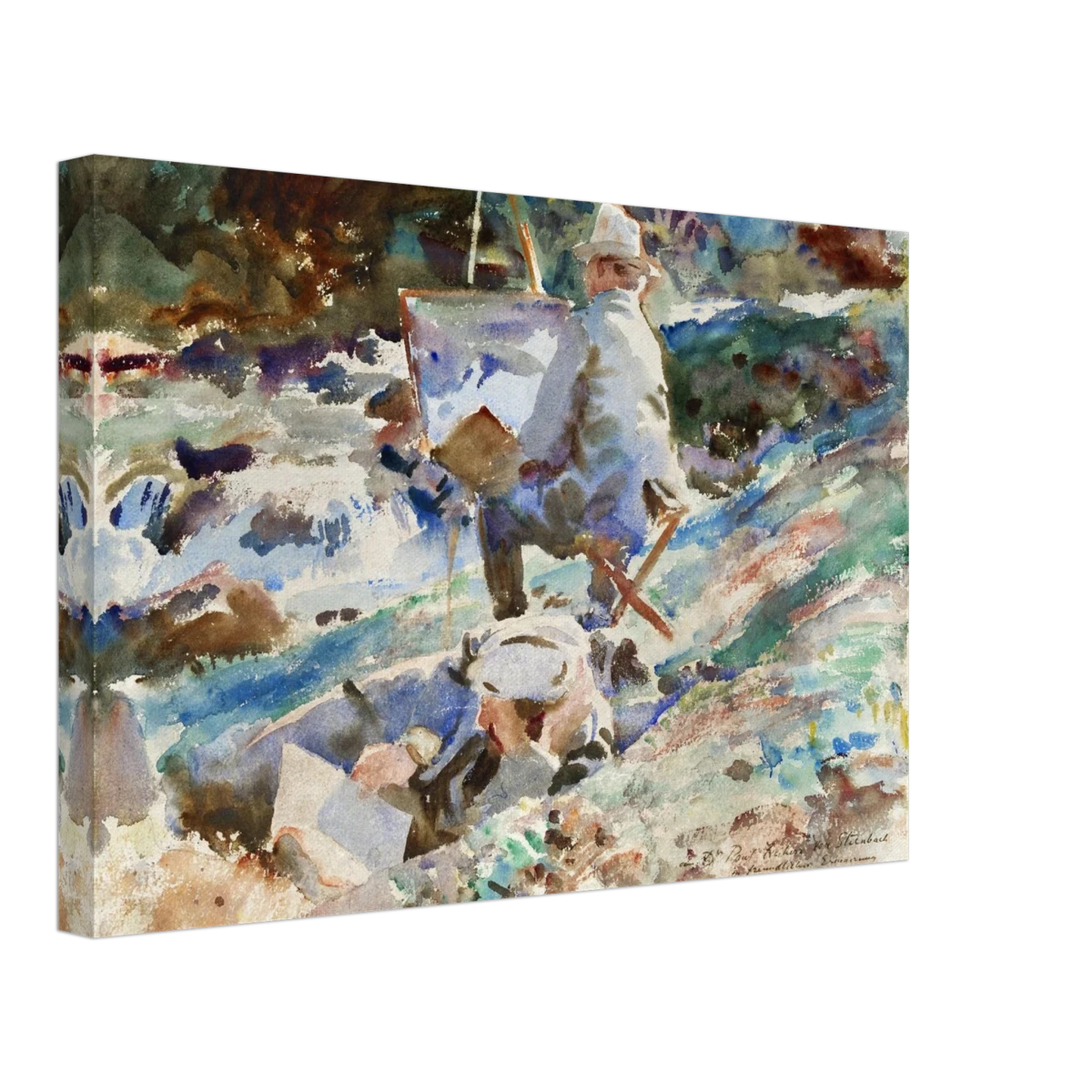 An Artist at His Easel (1914) by John Singer Sargent | Wall art Print | Vintage Collection - Canvas - 30x45 cm / 12x18″ -