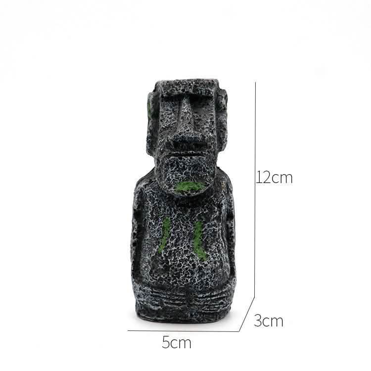 Ancient Stone Moai Head Sculpture – Resin Statue for Home & Garden Decor - Small Moai Head - Black -