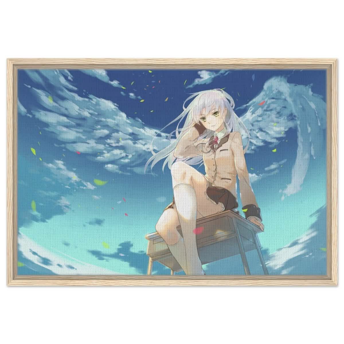 Angel Beats! Skybound Serenity | Wall art Print - 50x75 cm / 20x30″ - Framed Canvas - Wood frame