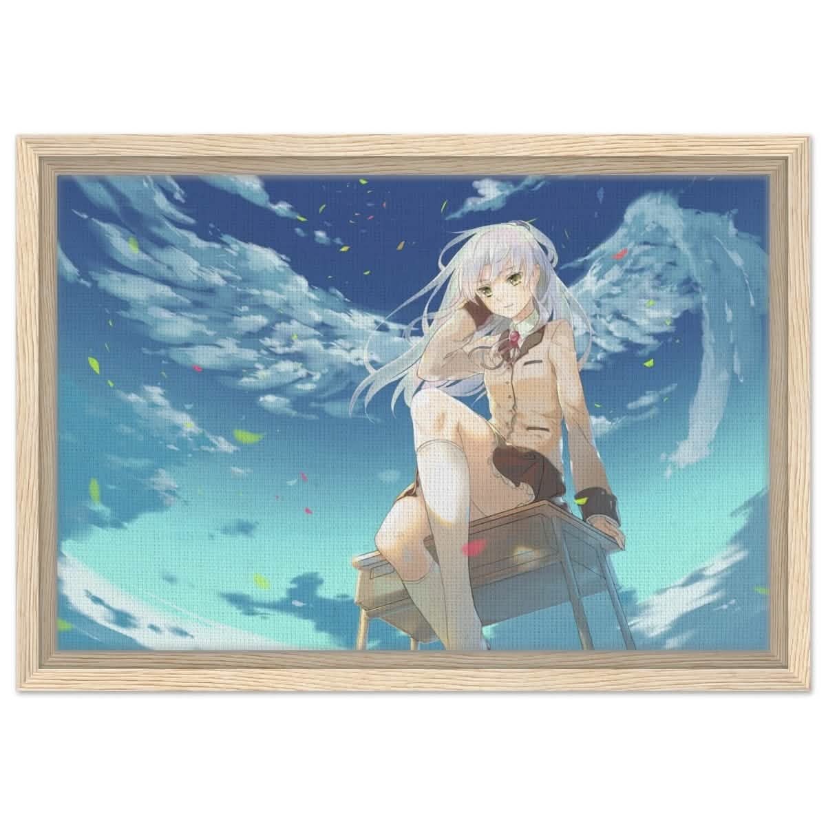 Angel Beats! Skybound Serenity | Wall art Print - 30x45 cm / 12x18″ - Framed Canvas - Wood frame