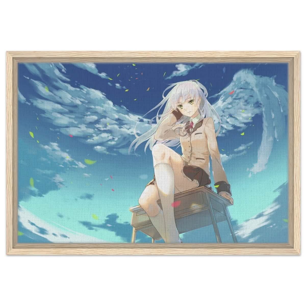 Angel Beats! Skybound Serenity | Wall art Print - 40x60 cm / 16x24″ - Framed Canvas - Wood frame