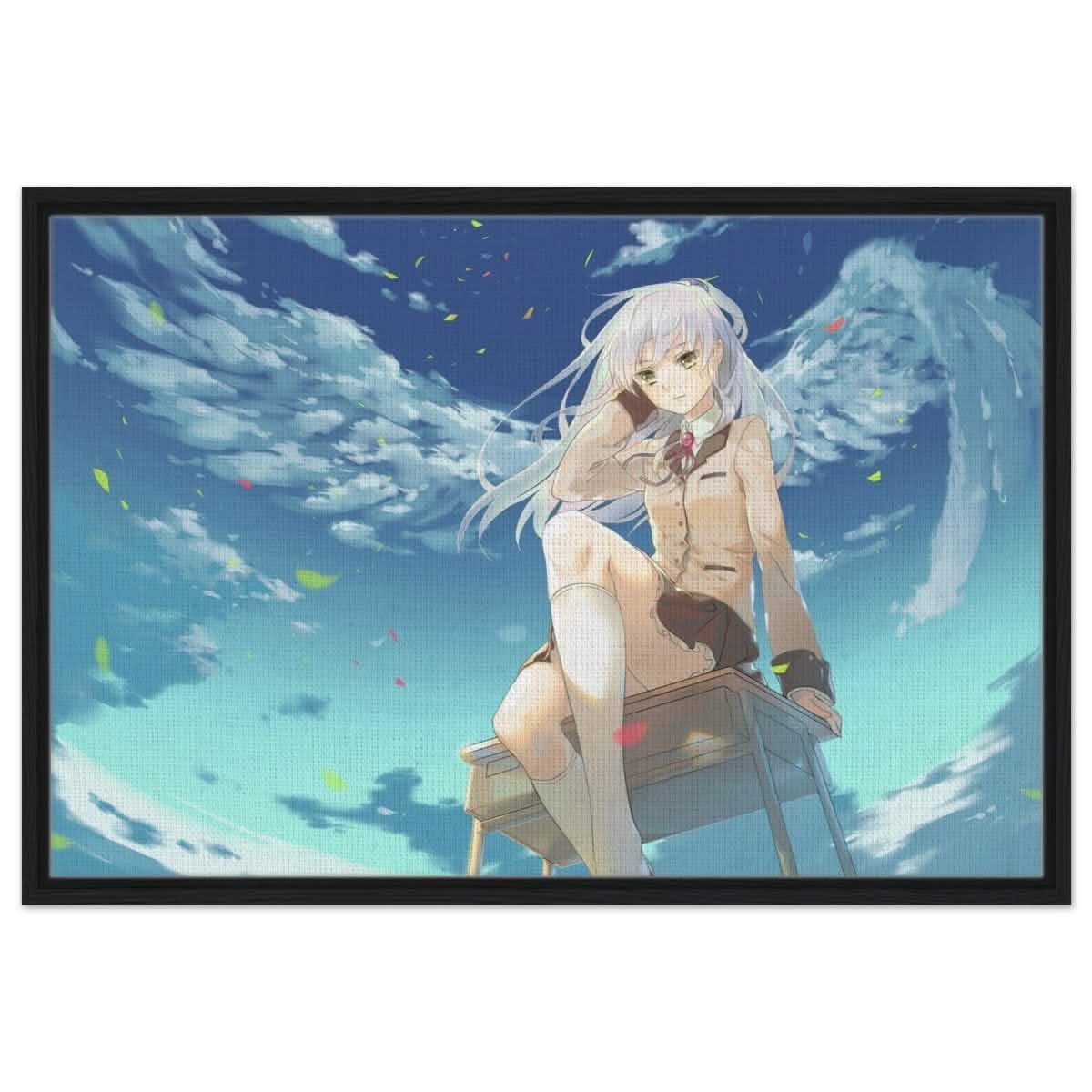 Angel Beats! Skybound Serenity | Wall art Print - 60x90 cm / 24x36″ - Framed Canvas - Black frame