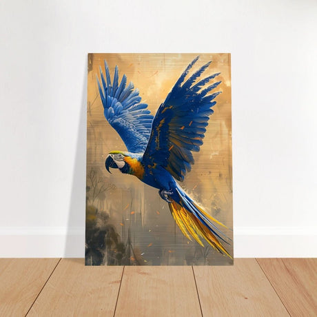 Animal Kingdom Wall art print collection | Blue and Gold Macaw | Contemporary animal art print - Brushed Aluminum Print - 70x100 cm / 28x40″ -