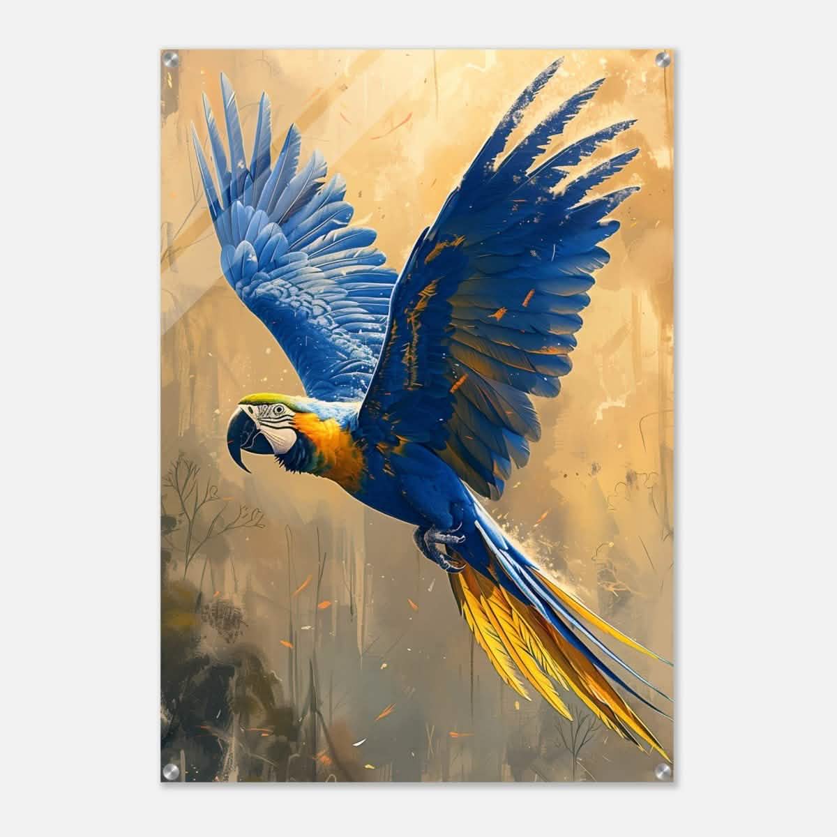 Animal Kingdom Wall art print collection | Blue and Gold Macaw | Contemporary animal art print - Acrylic Print - 70x100 cm / 28x40″ -