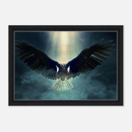 Animal Kingdom Wall art print collection | Eagle - Framed Canvas - 30x45 cm / 12x18″ - Black frame