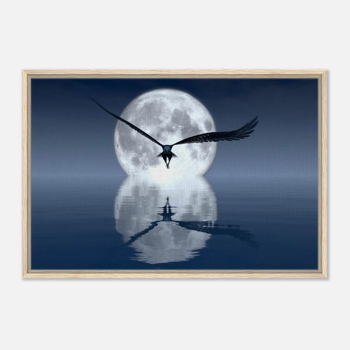 Animal Kingdom Wall art print collection | Eagle - Framed Canvas - 60x90 cm / 24x36″ - Wood frame