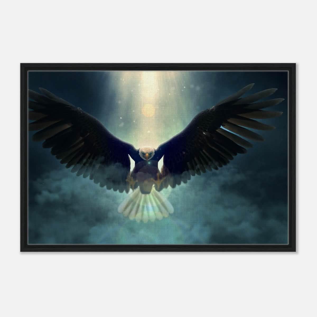 Animal Kingdom Wall art print collection | Eagle - Framed Canvas - 60x90 cm / 24x36″ - Black frame