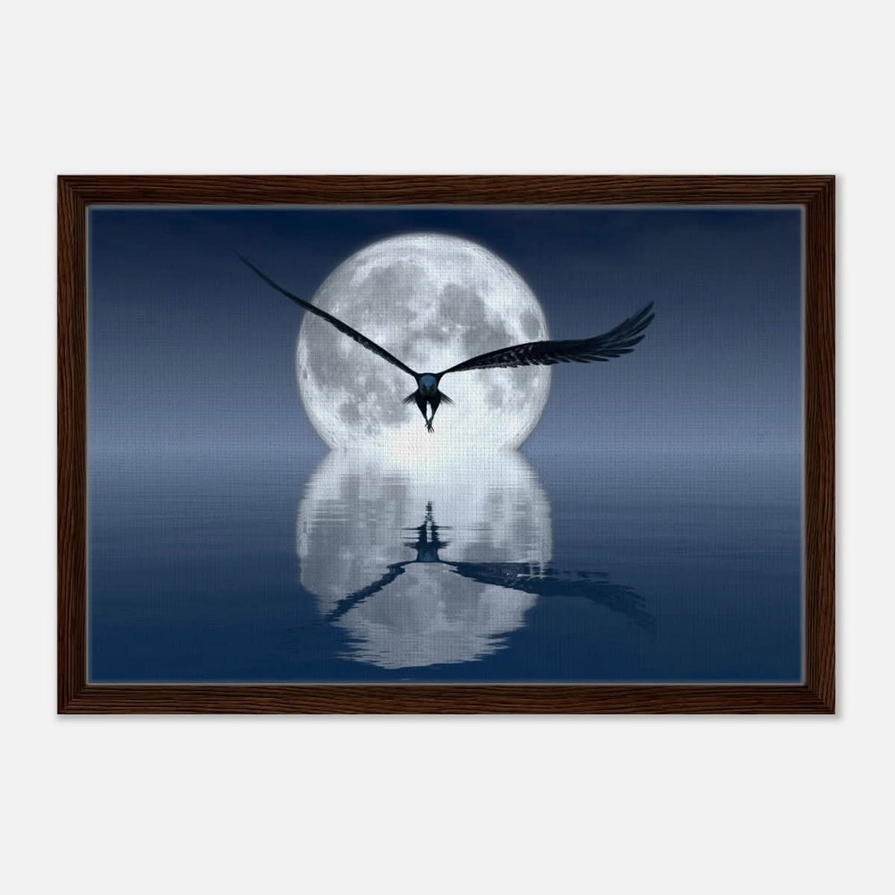 Animal Kingdom Wall art print collection | Eagle - Framed Canvas - 40x60 cm / 16x24″ - Dark wood frame
