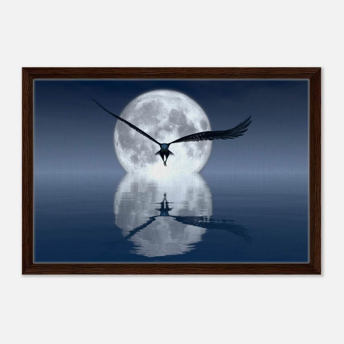 Animal Kingdom Wall art print collection | Eagle - Framed Canvas - 40x60 cm / 16x24″ - Dark wood frame