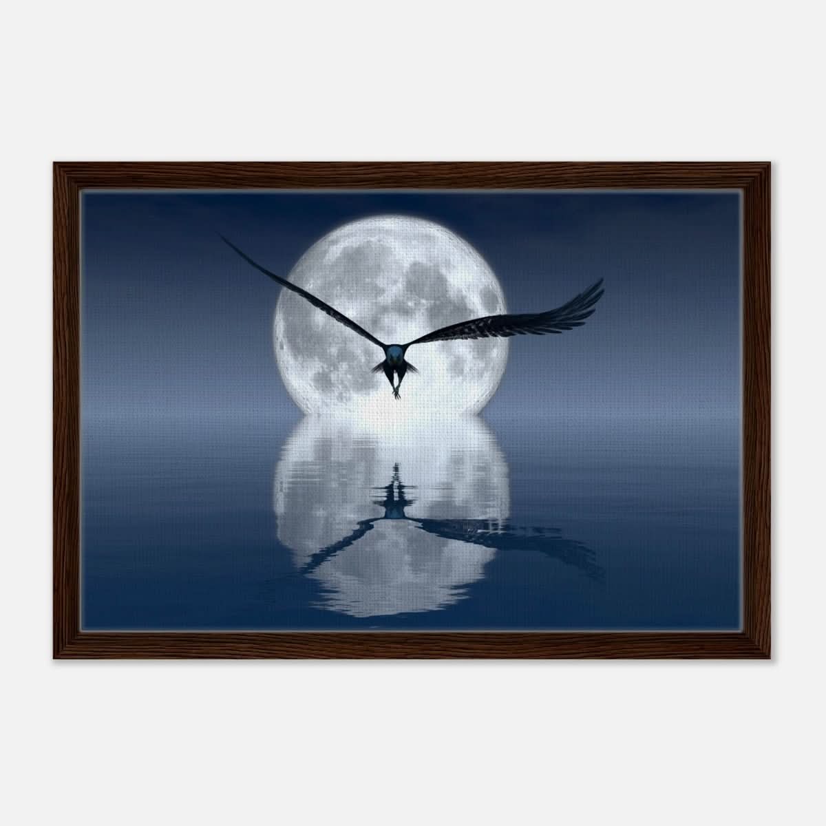 Animal Kingdom Wall art print collection | Eagle - Framed Canvas - 40x60 cm / 16x24″ - Dark wood frame