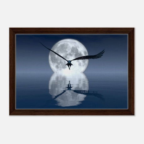 Animal Kingdom Wall art print collection | Eagle - Framed Canvas - 30x45 cm / 12x18″ - Dark wood frame