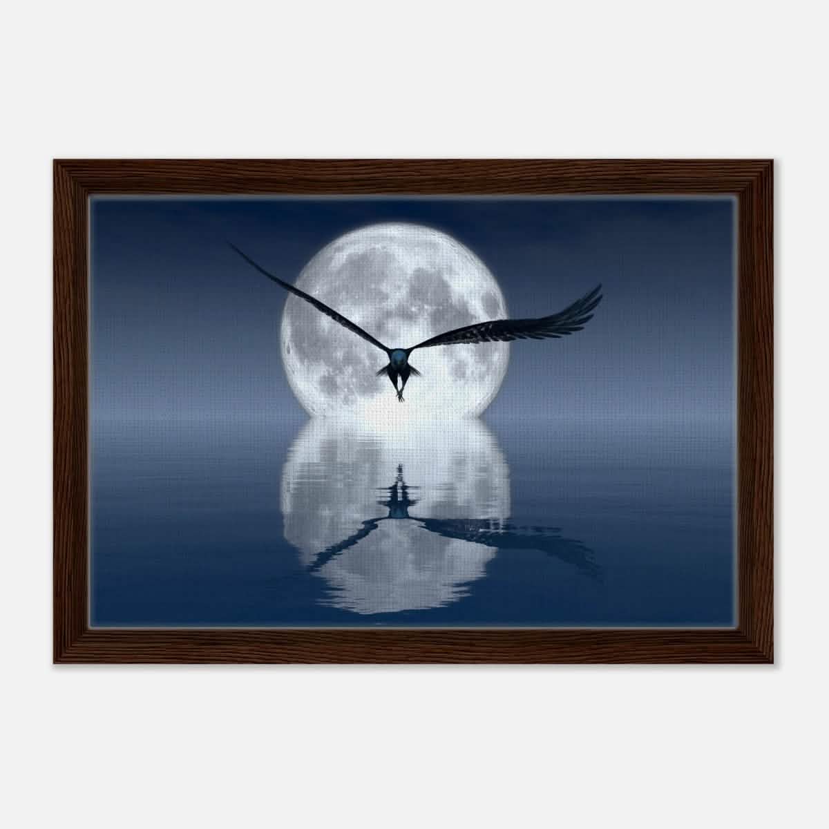 Animal Kingdom Wall art print collection | Eagle - Framed Canvas - 30x45 cm / 12x18″ - Dark wood frame