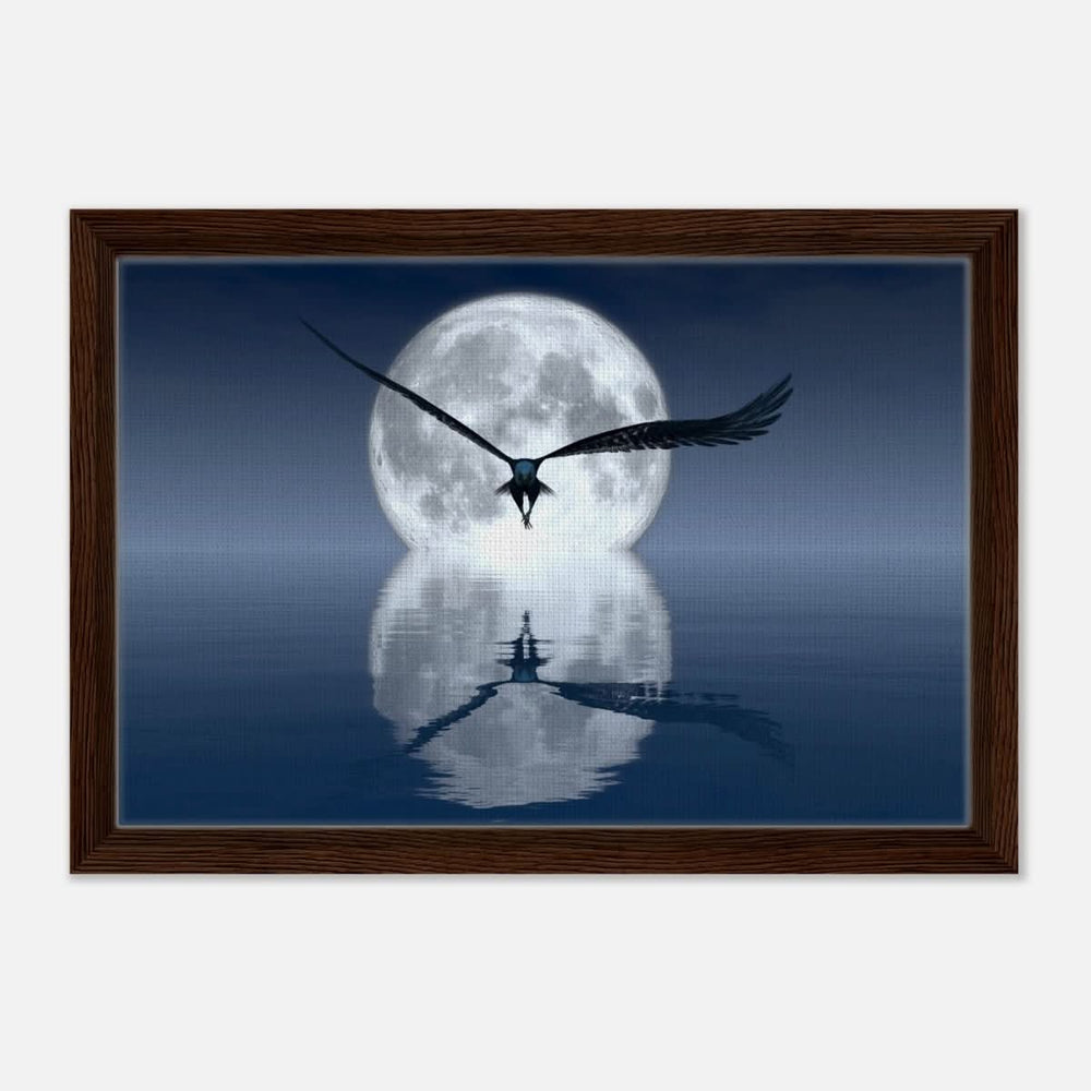 Animal Kingdom Wall art print collection | Eagle - Framed Canvas - 30x45 cm / 12x18″ - Dark wood frame