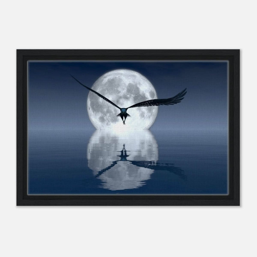 Animal Kingdom Wall art print collection | Eagle - Framed Canvas - 30x45 cm / 12x18″ - Black frame