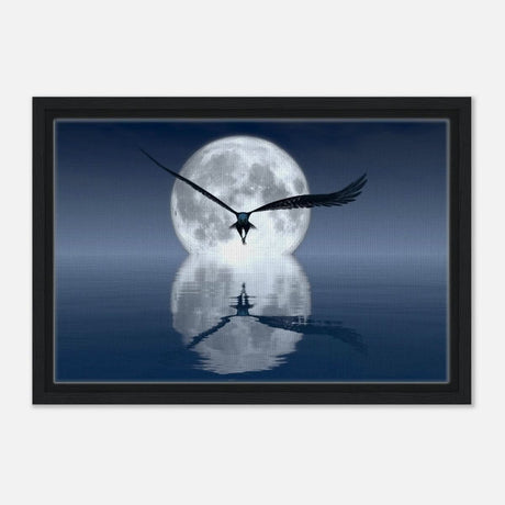 Animal Kingdom Wall art print collection | Eagle - Framed Canvas - 30x45 cm / 12x18″ - Black frame