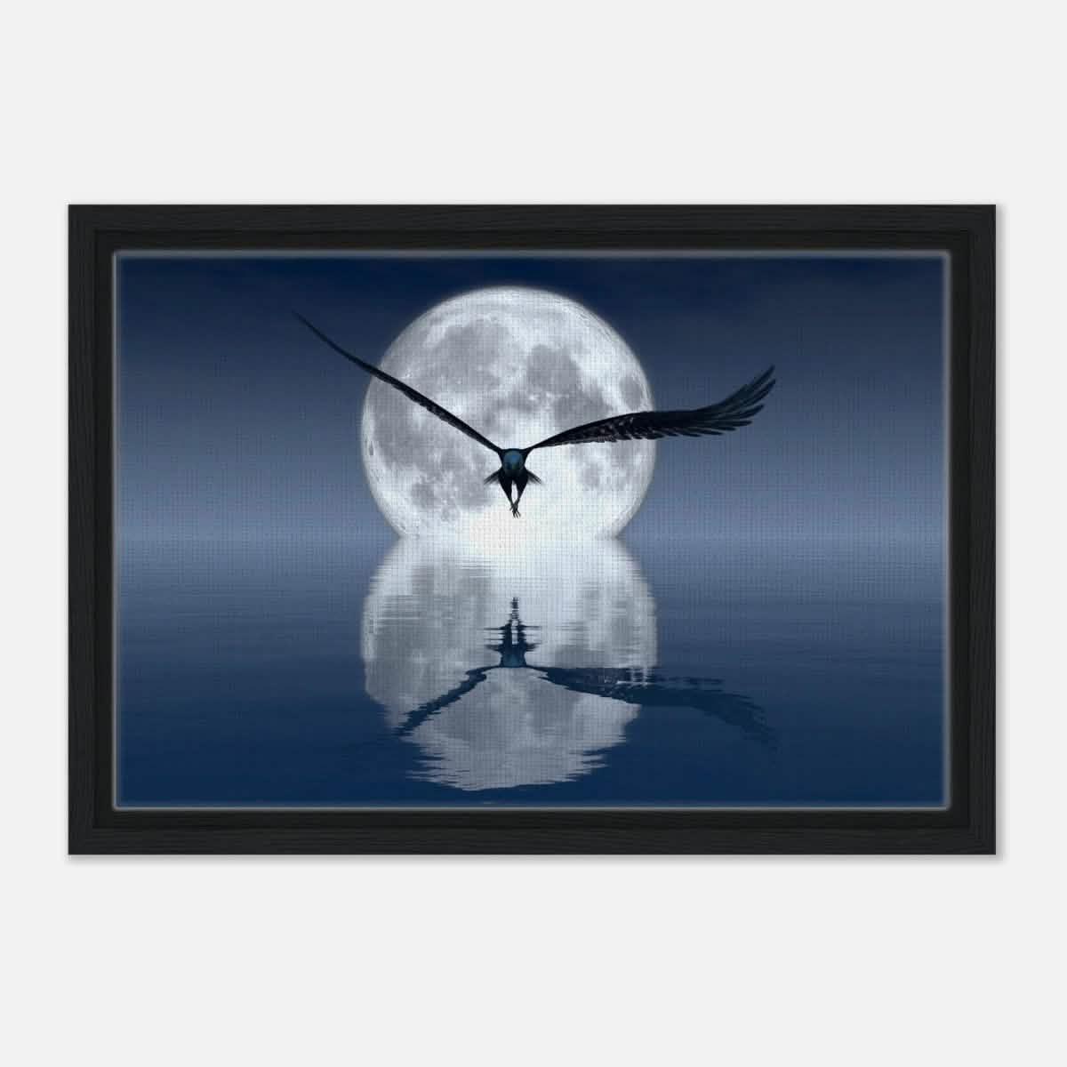 Animal Kingdom Wall art print collection | Eagle - Framed Canvas - 30x45 cm / 12x18″ - Black frame