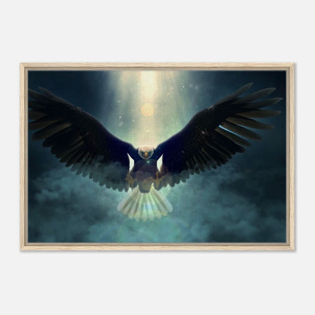 Animal Kingdom Wall art print collection | Eagle - Framed Canvas - 60x90 cm / 24x36″ - Wood frame