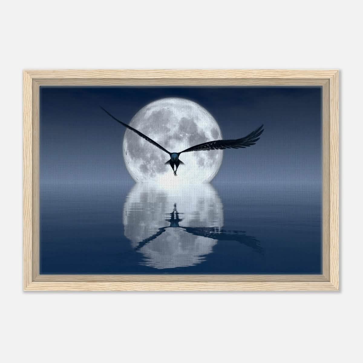 Animal Kingdom Wall art print collection | Eagle - Framed Canvas - 30x45 cm / 12x18″ - Wood frame