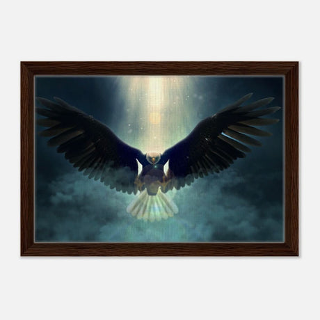 Animal Kingdom Wall art print collection | Eagle - Framed Canvas - 30x45 cm / 12x18″ - Dark wood frame