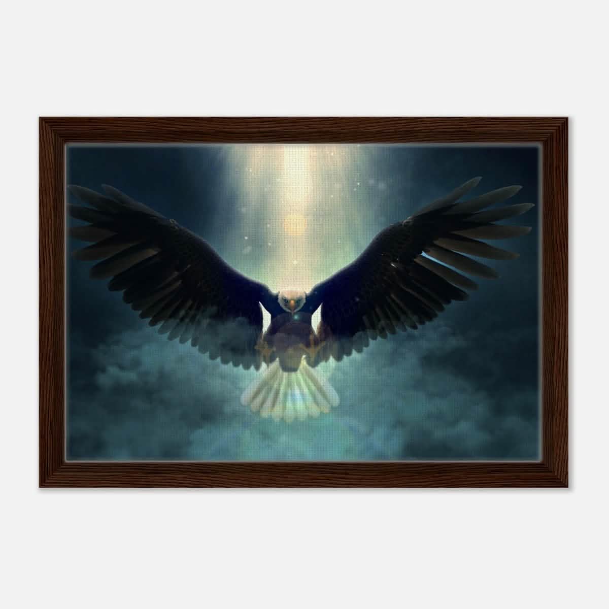 Animal Kingdom Wall art print collection | Eagle - Framed Canvas - 30x45 cm / 12x18″ - Dark wood frame
